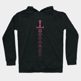 Pink Polyhedral Seven Dice Set Tabletop RPG Addict Hoodie